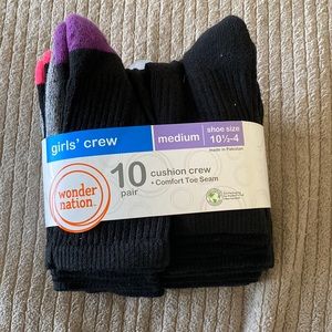 Girls Crew socks (10 pair Medium)